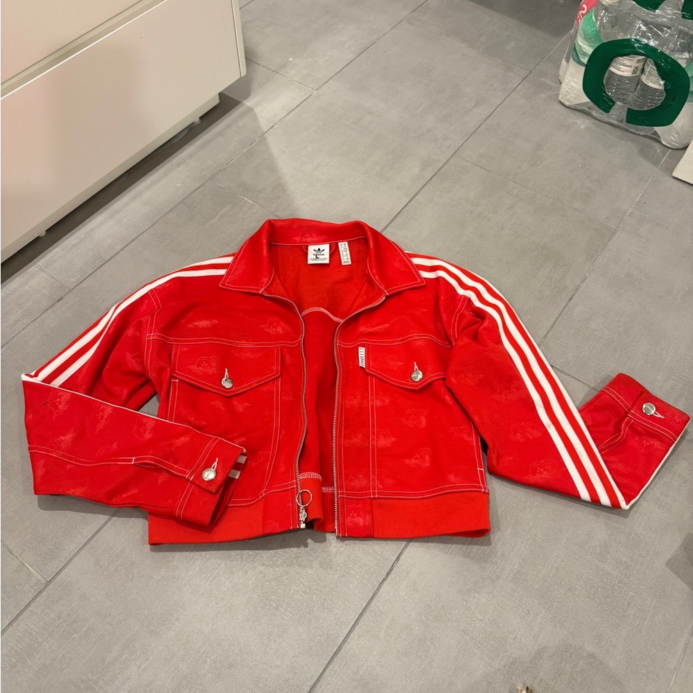 Adidas Fiorucci Women's Red Bomber Jacket - Picture 3 of 5